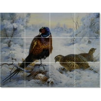 Ceramic Tile Mural-Archibald Thorburn Birds Painting 12. 17" w x 12.75" h using (12) 4.25 x 4.25 ceramic tiles