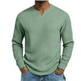 thumbnail image 2 of Long Sleeve Shirts for Men, Men's Waffle Long Sleeve Shirts V Neck Thermal Pullover Tops Knit Tshirt Casual Basic Lightweight Undershirt, 2 of 7