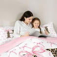 thumbnail image 5 of Castle Fairy Kids Children Teens Personalized Initial Alphabet H Full Size Comforter Sets 3-Piece,Dreamy Princess Bowknot Bedding Comforter Set,Cheetah Leopard Print Lightweight Bedding Sets, 5 of 8