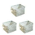 thumbnail image 1 of Destyer Cotton Linen Desktop Storage Basket Sundries Storage Box Space-Saving Bag Organizer, Blue No.02 3PCS, 1 of 6