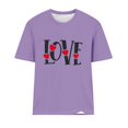 thumbnail image 4 of Liquidation d'Été Iumwxz T-Shirt Décontracté Coupe Classique Hauts Basiques Hauts d'Été pour Femmes T-Shirt Graphique Amour Manches Courtes Col Rond T-Shirts pour Femmes Obtenez-le Aujourd'hui Fête, 4 of 4