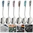 thumbnail image 3 of Cuchara de metal de 6 piezas Cuchara de sopa de usos múltiples Cuchara decorativa Cuchara suave Cuchara de acero inoxidable HOMEMAXS 14986347-MX, 3 of 6