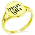 thumbnail image 1 of Stainless Steel Dream Big Minimalist Oval Top Polished Statement Ring, 1 of 1