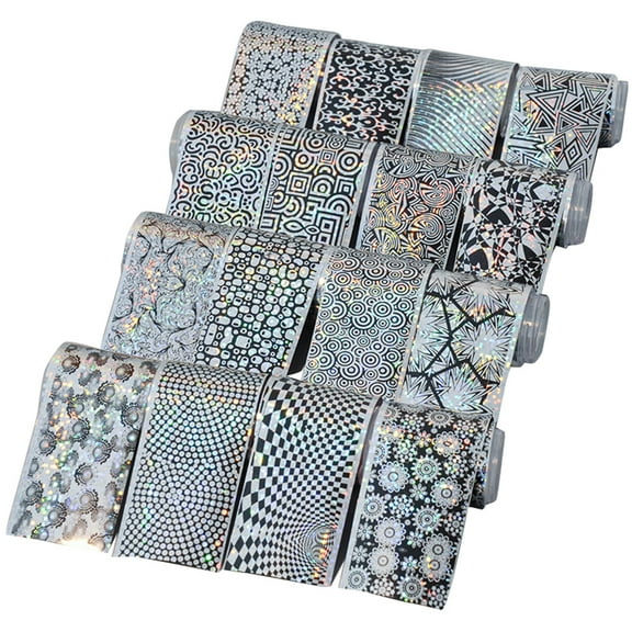 UDIYO 16Pcs/Set Laser Starry Sky Nail Foil Nail Art Transfer Sticker DIY Manicure Tool