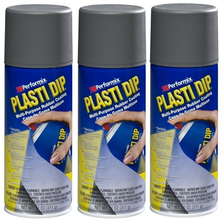 Plasti Dip Performix 3 pack Gunmetal Gray 11oz Spray Can Rubber (Best Spray Gun For Plasti Dip)