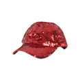 thumbnail image 1 of Chapeau de Baseball Élastique à Paillettes - Rouge, 1 of 2