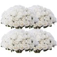 thumbnail image 1 of Flores Artificiales Jefuzh 100 PCS Rosas de Seda Blancas al Por Mayor, 1 of 7