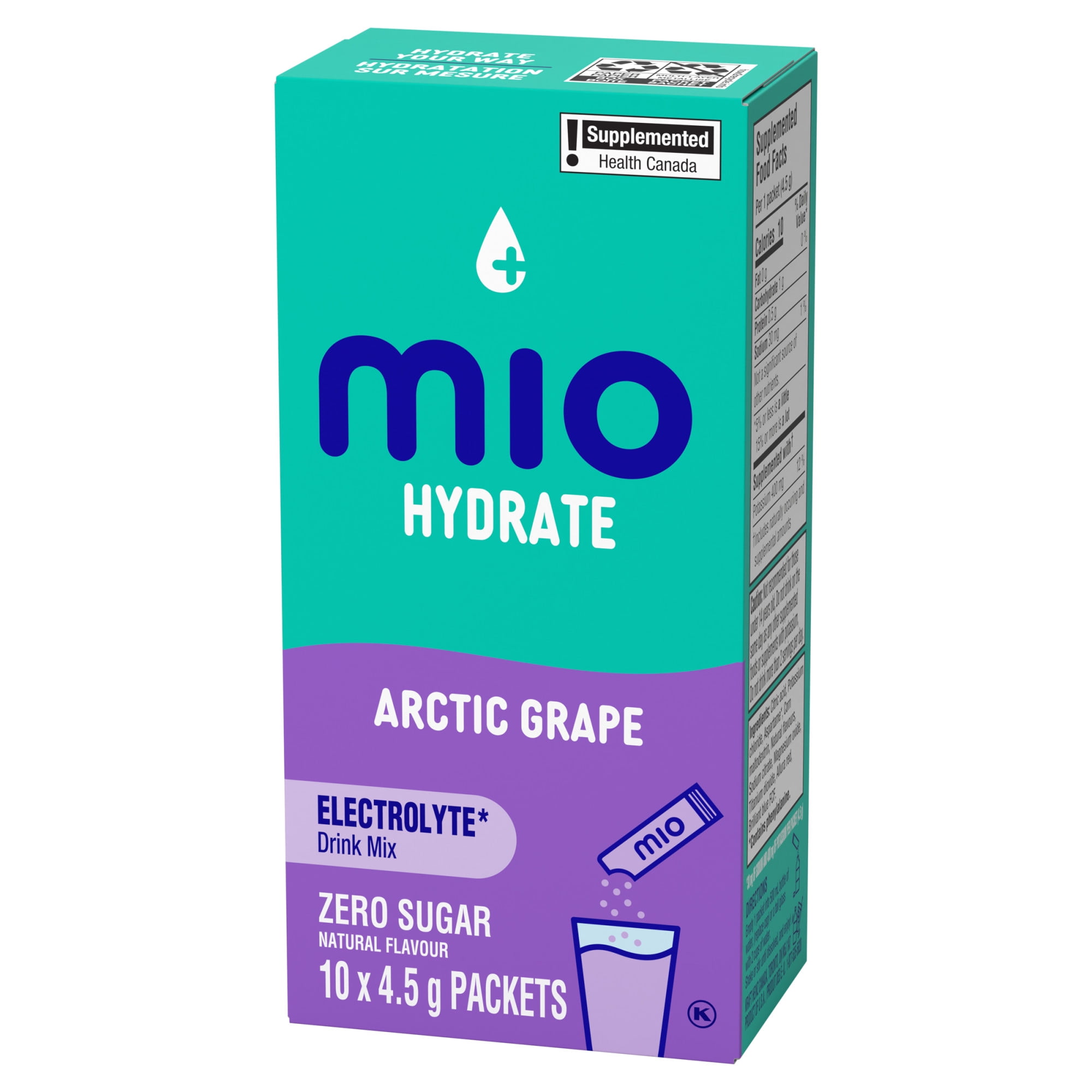 mio★ Mio Hydrate Arctic Grape Electrolyte Drink Mix, 4.5 G Packets, 10