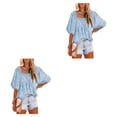 thumbnail image 1 of Blusa informal Qarigey para mujer y niñas con mangas con volantes transpirable básica, 1 of 6