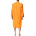 thumbnail image 3 of Unique Bargains Men's Nightshirt Cotton Sleep Shirt Long Sleeve Nightgown Sleepwear 2XL Orange, 3 of 5