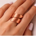thumbnail image 2 of Hammered Copper Wrap Ring, Adjustable Wide Band Ring, Minimalist Handmade Copper Statement Ring, 2 of 2