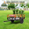 thumbnail image 4 of Lumiparty 1500LB Heavy Duty Steel ATV Dump Trailer, 15 Cu.Ft Pull Behind Utility Trailer, All-Terrain Tires for Garden/Yard/Lawn, Black & Orange, 4 of 8