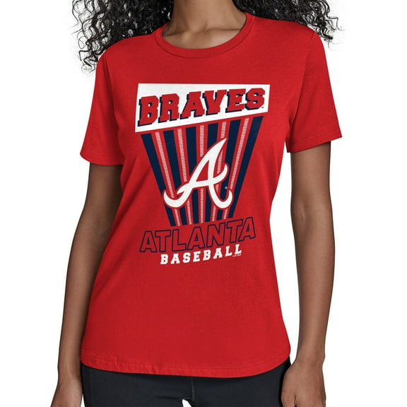 Women's Starter  Red Atlanta Braves Poster Print T-Shirt