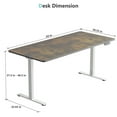 thumbnail image 2 of VVENACE D1 Electric Standing Desk Height Adjustable Desk 4 Memory Height Ergonomic Sit Stand up Desk for Home Office, White Frame Brown 59 x 30 inch One-Piece Desktop (2 Packages), 2 of 7