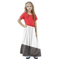 thumbnail image 4 of Girls Summer Short Sleeve Crew Neck Loose Casual Flowy Maxi Dress with Pockets, 4 of 8