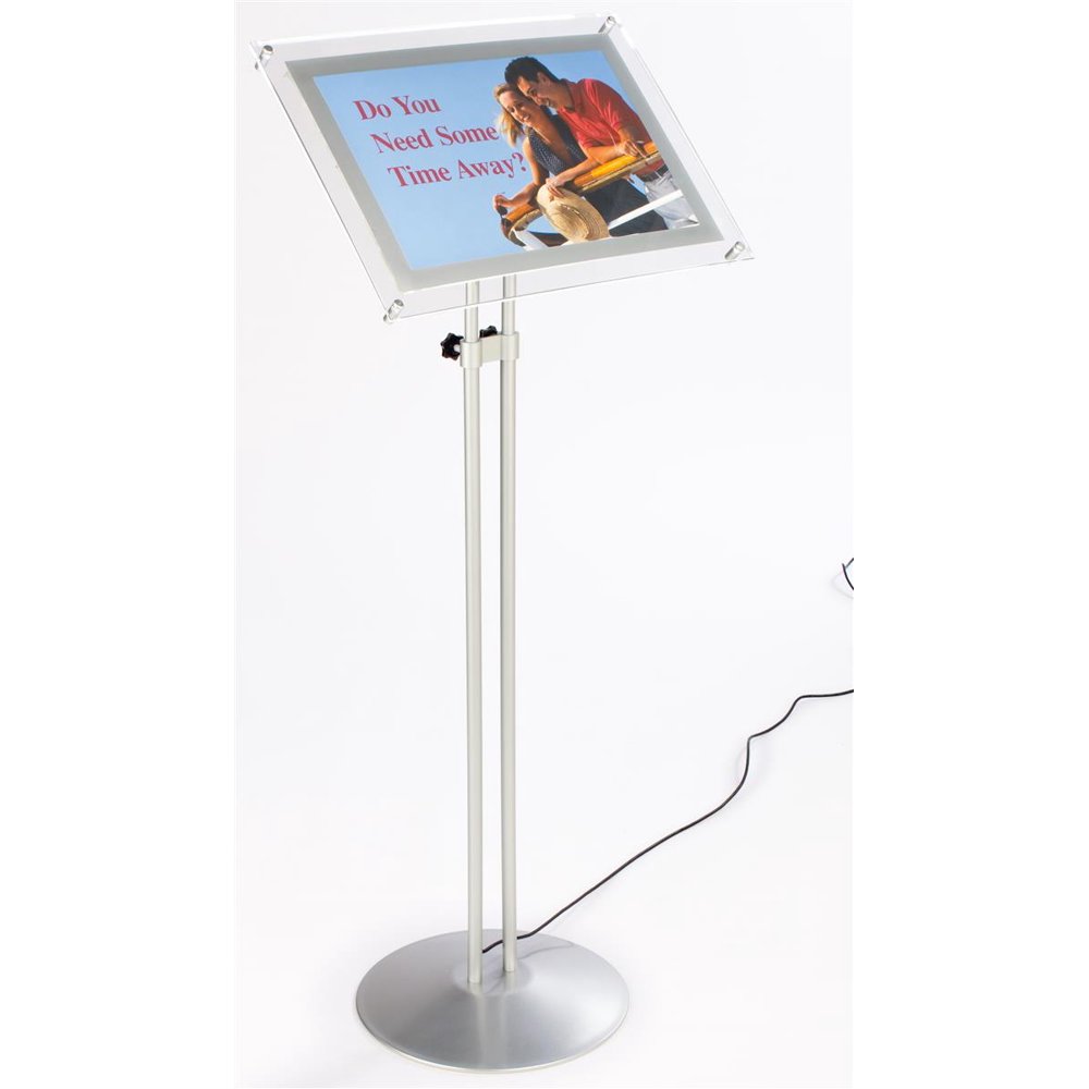 Pedestal Sign Stand with Telescoping Height for 11x17 Graphics
