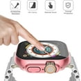 thumbnail image 4 of 2 Pack Hard PC Case Built in Tempered Glass Compatible with 49mm Apple Watch Ultra 3 2025 / 2 (2024)/ Ultra, Protective Case with Screen Protector for iWatch, Shockproof Cover, 1 Pink + 1 Transparent, 4 of 7