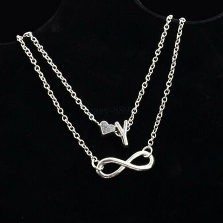 

Letter Heart Infinity 8 Anklet Bracelet Silver Ankle Foot Chain Beach Jewelry