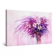 thumbnail image 1 of Startonight Canvas Wall Art Abstract White Purple Flowers Painting Framed 32" x 48", 1 of 6