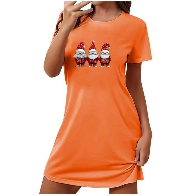 Camisón corto de talla grande para mujer, camisón de manga corta con estampado en el pecho, camisón corto