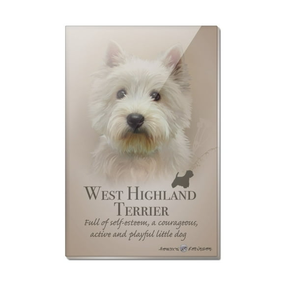West Highland Terrier Westie Dog Breed Rectangle Acrylic Fridge Refrigerator Magnet