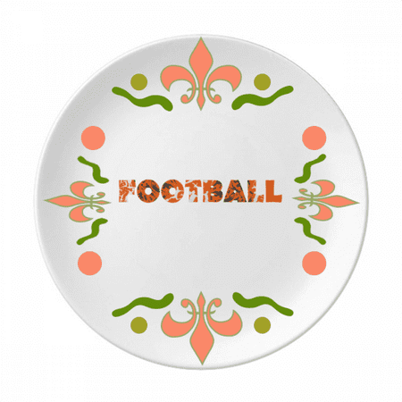 

Orange Stylish Word Football Flower Ceramics Plate Tableware Dinner Dish