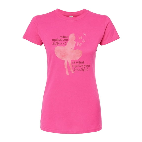 Marilyn Monroe - What Make You Different Makes You Beautiful - Juniors Fitted Graphic T-Shirt