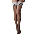 thumbnail image 2 of Bas Résille Cuissards et Bas Nylon Femmes Bas Tube Panty Bas en Maille Bas de compression Noir, 2 of 7