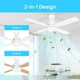 thumbnail image 2 of Consciot 52" Ceiling Fan with Light, Low Profile Ceiling Fan 6-Speed Reversible DC Motor, Remote Control, 4 Double Finish Blades, Flush Mount, 2 of 9