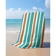 thumbnail image 4 of Turquoise Orange Striped Beach Towels Oversized Super Absorbent,Modern White Abstract Art Aesthetics Lightweight Bath Towel Quick Dry Sets For Bathroom/Pool/Rv Camping/Beach Play/Gym Room 23"x47", 4 of 8