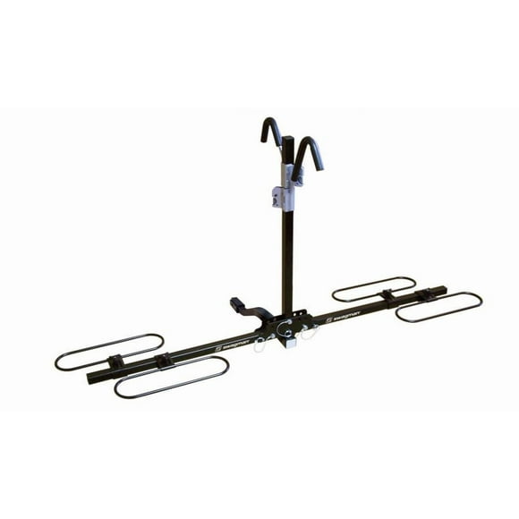 Swagman Bike Rack 64650 XC 2; 1-1/4 Inch And 2 Inch Receiver Hitch Mount; Holds 2 Bikes; Up To 70 Pound Weight Capacity; Bike Wheel Rests In Loop; Without Lock; Non-Foldable; Black