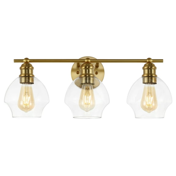 SAFAVIEH Mylsa 3-Light LED Gold Metal Pendant Light with Clear Shade