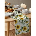 thumbnail image 3 of Hokiten Table Runners 60 Inches Long Dress Scarves, Yellow Sunflowers Farmhouse Kitchen/Dining Table Runner, Small Coffee Tablerunners, Farmhouse Pastoral Wooden Plank Art 13x60 Inch, 3 of 7