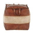 thumbnail image 4 of Cobbler Industrial Pouf in Brown Leather & Tan Canvas by, 4 of 5