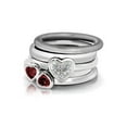 thumbnail image 2 of Gem & Harmony Garnet Double Heart Ring 1/2 Carat (Ctw) in Sterling Silver for Women, 2 of 5