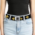 thumbnail image 5 of Buckle-Down Belt, Seatbelt Buckle Belt, Fleur De Lis Black Yellow, 34 to 52 Inches, 5 of 9