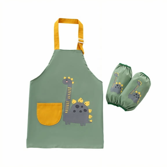 AUQ Kids Apron,Polyester Cloth Kids Aprons for Cooking,Two-Sided Coating Toddler Apron,S