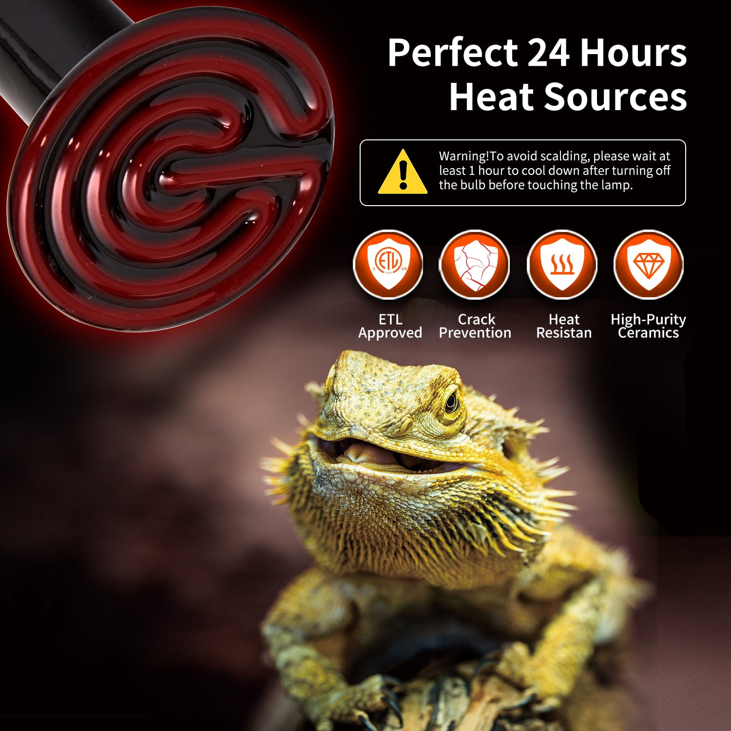 ECOSUB Reptile Heat Lamp Bulb 100W E26 10pcs