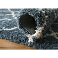 thumbnail image 5 of SAFAVIEH Hudson Jaye Plush Geometric Shag Area Rug, Slate Blue/Ivory, 5' x 5' Round, 5 of 8