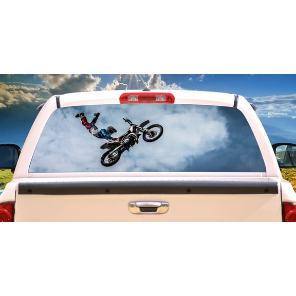 SUPER MAN Rear Window Graphic truck view thru vinyl decal back