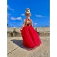 thumbnail image 4 of Girls Formal Long Pageant Dresses Prom Ball Gown Gold Lace Burgundy Tulle, 4 of 6