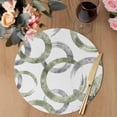 thumbnail image 3 of Sage Green Grey Round 13 Inch Placemats Set of 6, Geometric Circle Modern Abstract Simple Art HeatResistant Non Slip Place Mats for Dining Table, Wipeable Braided Kitchen Table Mats for Housewarming, 3 of 9