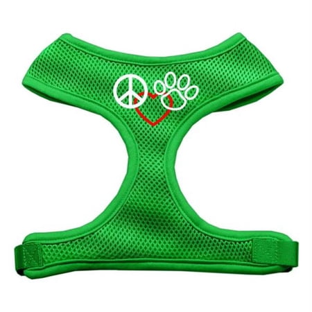 Mirage Pet Products Peace Love Paw Design Soft Mesh Harnesses Emerald Green Medium