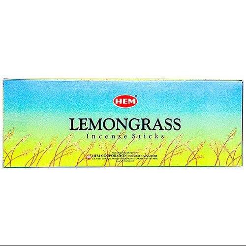 HEM Lemongrass Incense Sticks Box of 6 Tubes, 20 Grams Each, Total