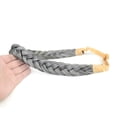 thumbnail image 3 of DIGUAN 2 Strands Synthetic Hair Braided Headband Classic Chunky Plaited Braids Elastic Stretch Hairpiece Women Girl Beauty accessory, 54g Boho (Salt & Pepper), 3 of 4
