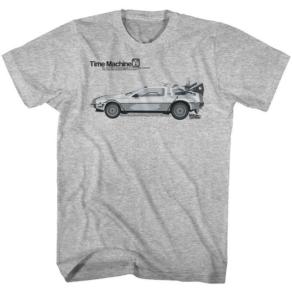 Back To The Future Car Gray Heather Adult T-Shirt 3Xlt