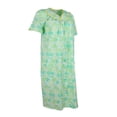 thumbnail image 4 of Elegant Emily Women's Snap-Front Duster Robe With Pockets - Mint Pineapple - Medium, 4 of 6