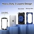 thumbnail image 3 of Rugged Case For iPad 5th 6th Generation 9.7 inch & Air 2 & Pro 9.7 Shockproof Cover with Rotatable Stand & Pencil Ring & Strap, 3 of 9