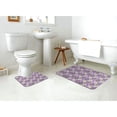 thumbnail image 4 of Honeii Violets Flowers Pattern Bathroom Anti-Skid Pad Bathroom Mat Vintage Seamless Pattern Not-Slip Toilet Rug Set, 4 of 6