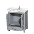 thumbnail image 2 of Wyndham Collection Sheffield 30" Carrara Marble Single Bathroom Vanity in Gray, 2 of 4